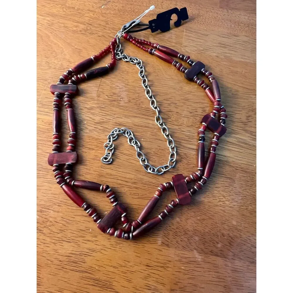 Boho Maroon Beaded Belt Small/Medium 24-36